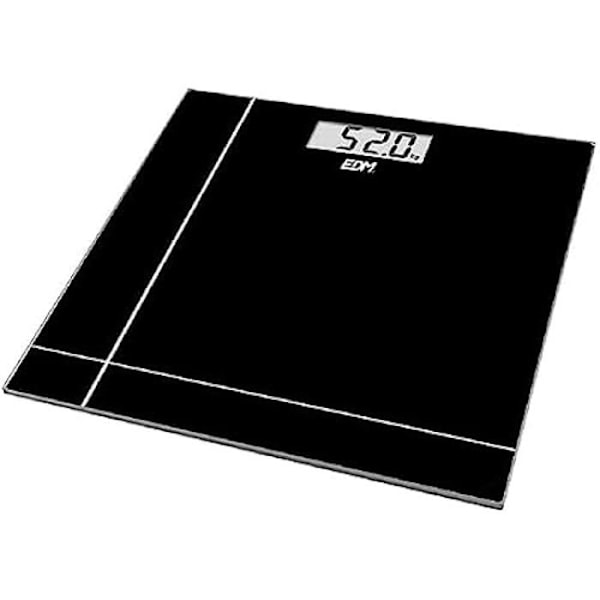 Digital Badevægt EDM Sort Glas 180 kg Svart
