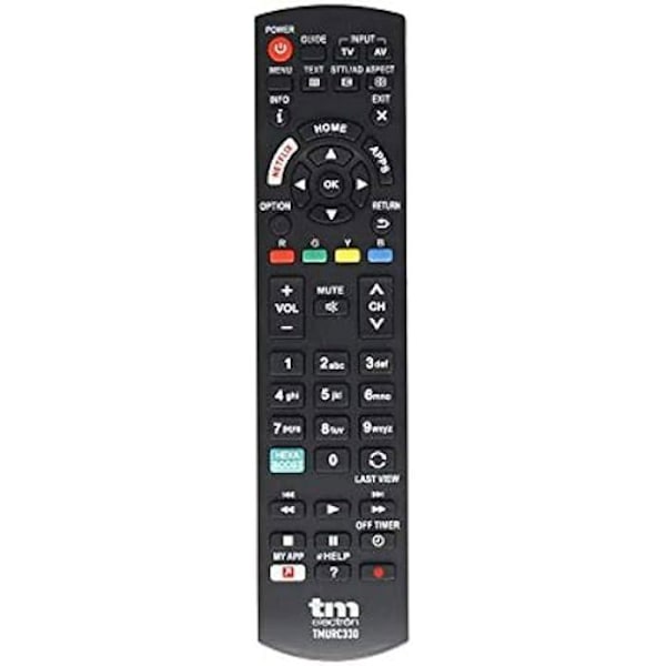 TM Electron TMURC330 Universal fjärrkontroll kompatibel med Panasonic TV-apparater med direktåtkomstknappar