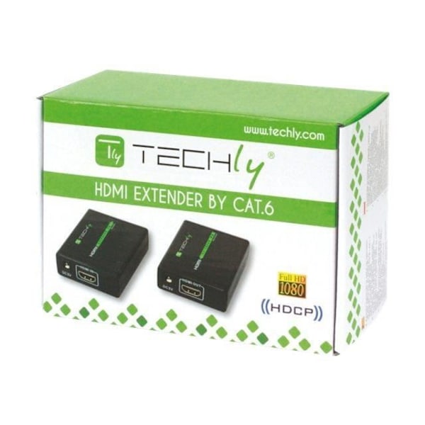 Audio-video forlængelse - techly - HDMI Full HD 3D extender - 60 m - Sort - HDMI-stik