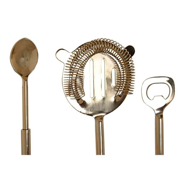 Cocktailboks i rustfrit stål og marmor DKD Home Decor guld/silver