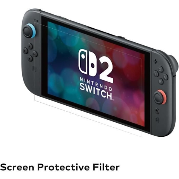 Skärmskydd i härdat glas - HORI - Nintendo Switch 2 - Anti-bubbla - Stötabsorberande - Repbeständig - 100 % transparent Transparent