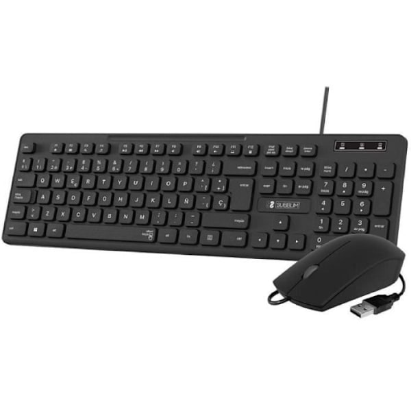 Teclado y Ratón Subblim Combo Business Slim CSSK01/ Negro Noir Sort