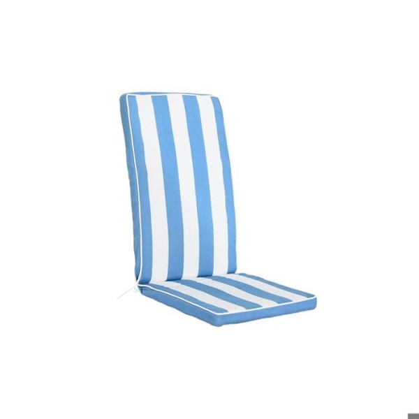 Stolsdyna - DKD Home Decor - Randig - Vattentålig - Polyester - Rektangulär vit/himmelblå