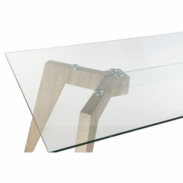 Spisebord - MDF-træ - hærdet glas - Hvid