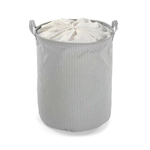 grå polyester bomuld nylon vasketøjskurv (38 x 48 x 38 cm)