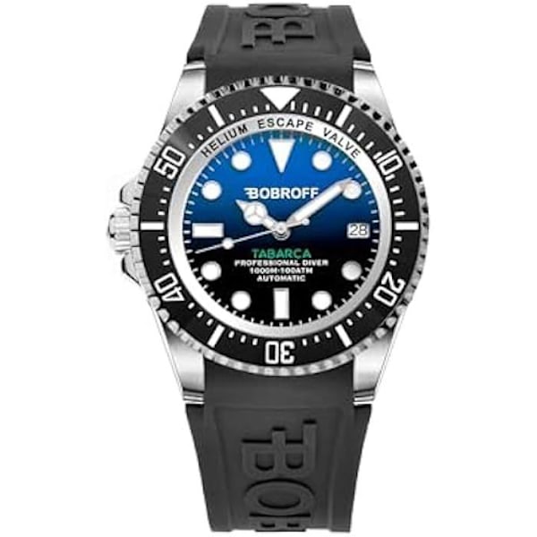 Bobroff BF0003i-BFSTN Automatisk ur til mænd - Silikonerem - Blå - 44MM Blå