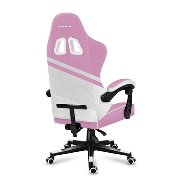 Pelaajatuoli - HUZARO - Force 4.4 - Vaaleanpunainen ja valkoinen - Ergonominen - Pehmustetut käsinojat rosa och vitt
