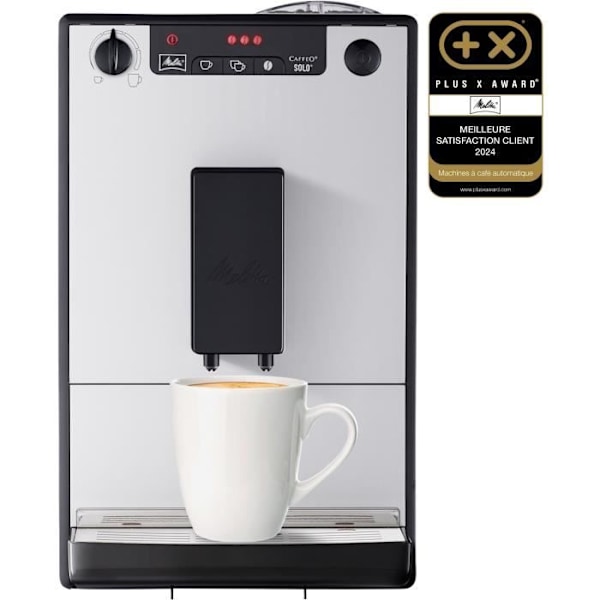 MELITTA Solo kahvipapumyllykone - puhdasta hopeaa