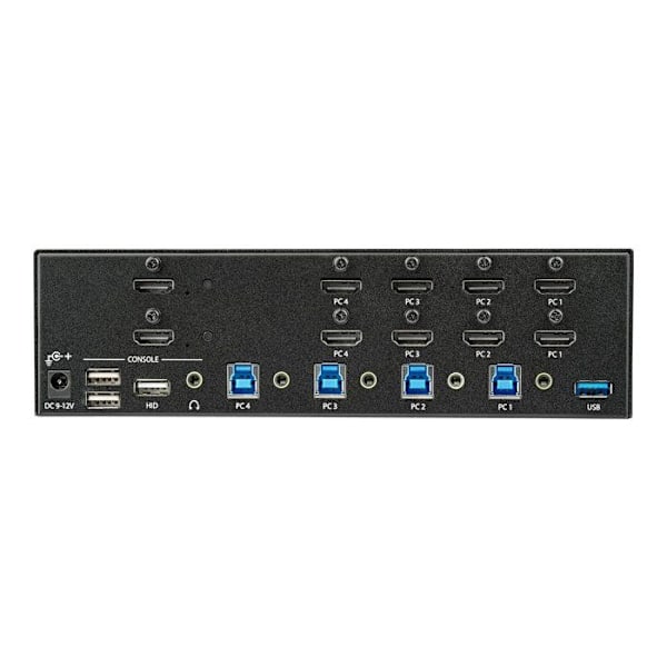 STARTECH - HDMI KVM 4K30 KAKSOISNÄYTTÖ - Väri: Musta musta