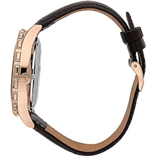 Trussardi herrklocka, T-Logo Collection, tid och datum, automatisk, stål, roséguld PVD, läder - R2421143001 Rose guld PVD