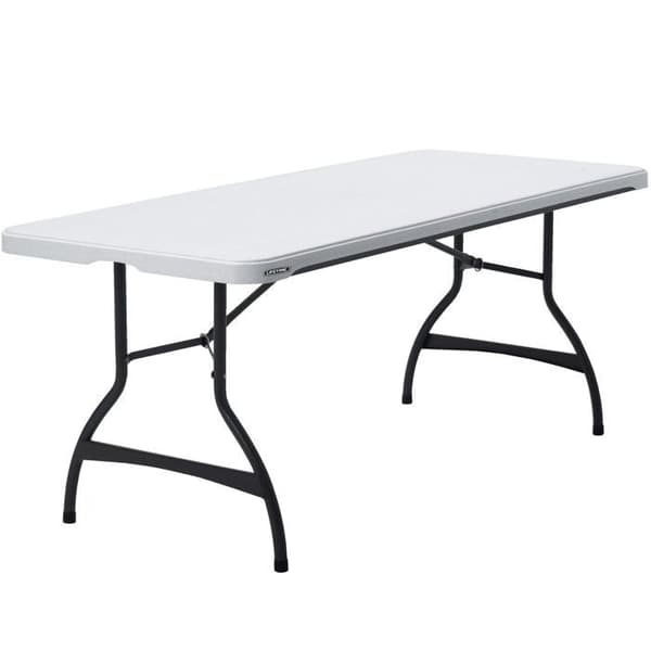 Fällbar restaurangbord - LIFETIME - 183x76 cm - Vit - Högdensitetspolyeten - Fällbar - Utomhusbruk Vit