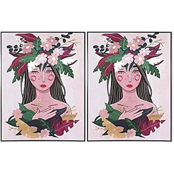 Maleri - DKD HOME DECOR - Estándar - Flerfarvet - Lærred og polystyren - 103 x 4,5 x 143 cm mångfärgad