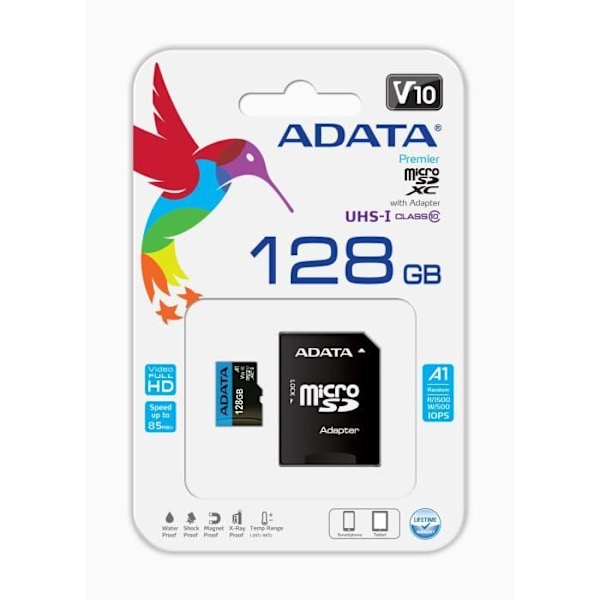 Flash-muistikortti - ADATA - Premier - 128 Gt - Luokka 10 UHS-I