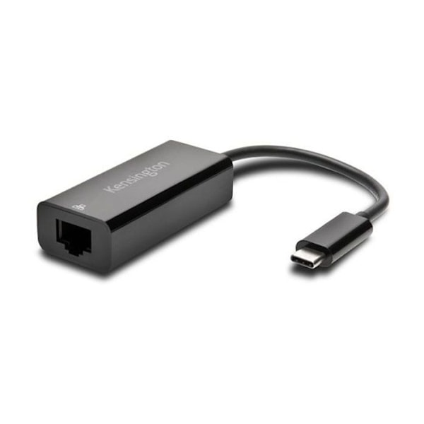 USB-C-sovitin - Kensington - CA1100E - Gigabit Ethernet - Plug and Play - Kompakti ja kevyt musta
