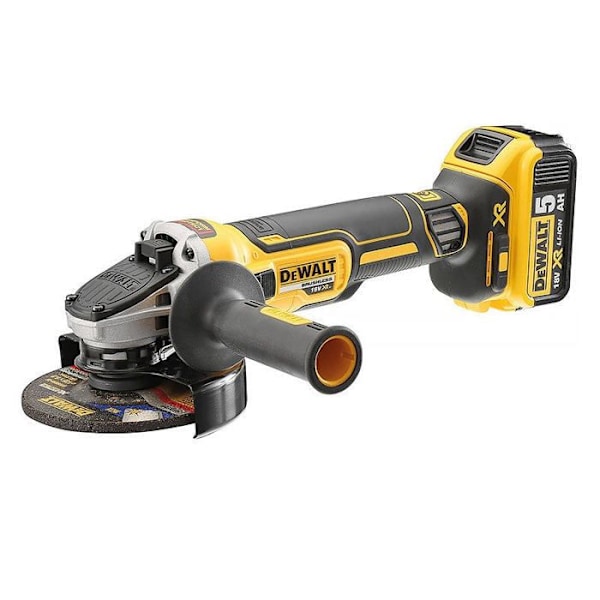 DeWALT Hiomakone 125mm (harjaton), 18V/5 Ah (ilman akkua tai laturia) - DCG405P3-QW
