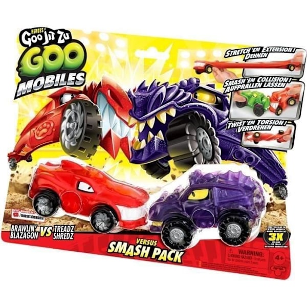 Minivogne - MOOSE TOYS - GOO MOBILES - BLAZAGON VS TREADS SHREDZ Rød, lilla