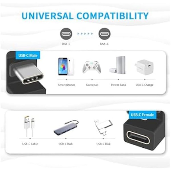 USB-C-adapter - Equip - 133476 - Pakke med 2 - 10 Gbit/s - 100 W - Plug and Play