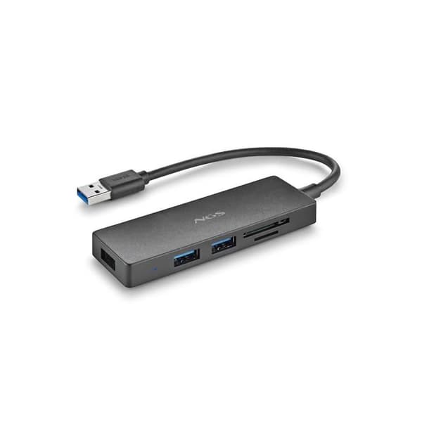 USB-C-keskittäjä - NGS - iHub Reader - Siirtonopeus 5 Gbps - Musta väri - USB 3.0