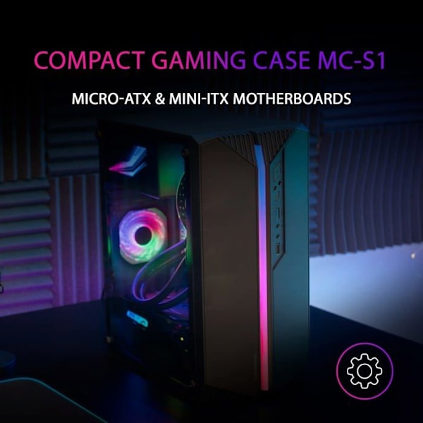 Mars Gaming MC-S1 Semi-Tower ATX -kotelo, musta