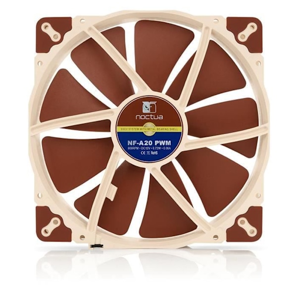 Noctua NF-A20 FLX kotelotuuletin - 200 mm Beige, Ruskea