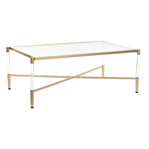 Sohvapöytä - Glam - Läpinäkyvä - Kultainen akryyli - Metalli - 120 cm