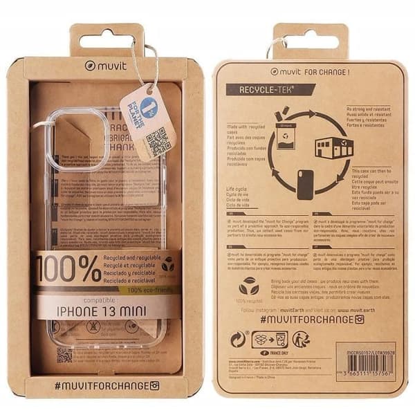 MUVIT FOR CHANGE RECYCLETEK SOFT TRANSPARENT IPHONE 13 MINI Transparent