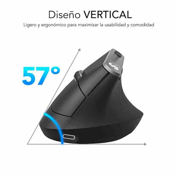 NATURE VERTIKAL ERGO DOBBELT BATTERI MUS ERGO SORT