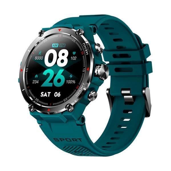Älykello DCU Valkoinen kello, 42 mm punainen ja muovikehys, 1,3" AMOLED-näyttö, GPS ja liitettävyys
