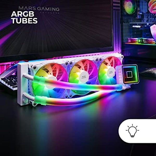 Mars Gaming ML-ULTRA360, professionel CPU væskekøling, TDP 650W, Infinity Mirror, 3x FDB ARGB fans