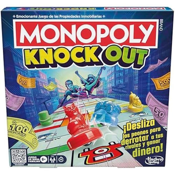 Monopol Knockout - Familjefest brädspel 4 färger