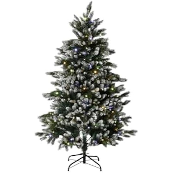 Juletræ - HOME ESPRIT - Snedækket metalgrøn - 150 cm - Polyethylen - Flerfarvet Flerfärgad