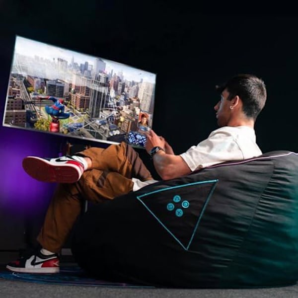 Gaming sækkestol - WOXTER - Stinger - Ergonomisk - Smudsafvisende stof - Memory skum Svart & Gyllene