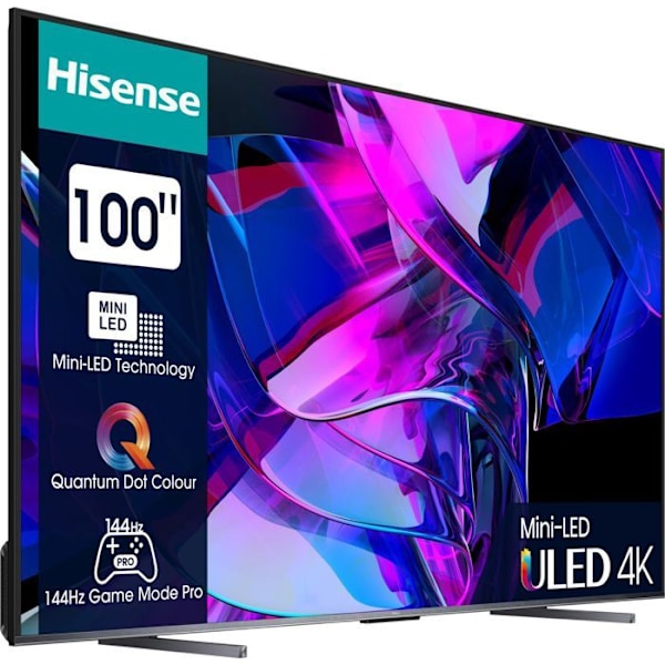Hisense 100U7KQ 254 cm 4K QLED TV Sort