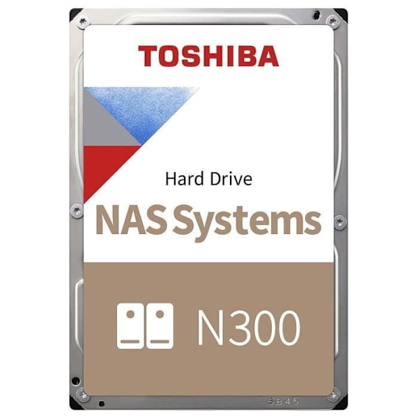 TOSHIBA Intern HDD 3,5" NAS N300 - Høj pålidelighed - 8 To - 7200 o/min - 512 Mo - 24/7 - CMR - RAID