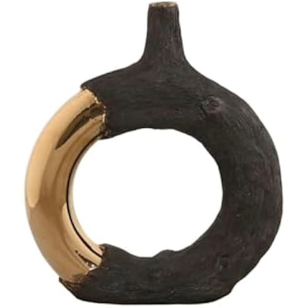 Maljakko - HOME ESPRIT - Kullanruskea - Kivitavara - Moderni - 29 x 9 x 33 cm Flerfärgad