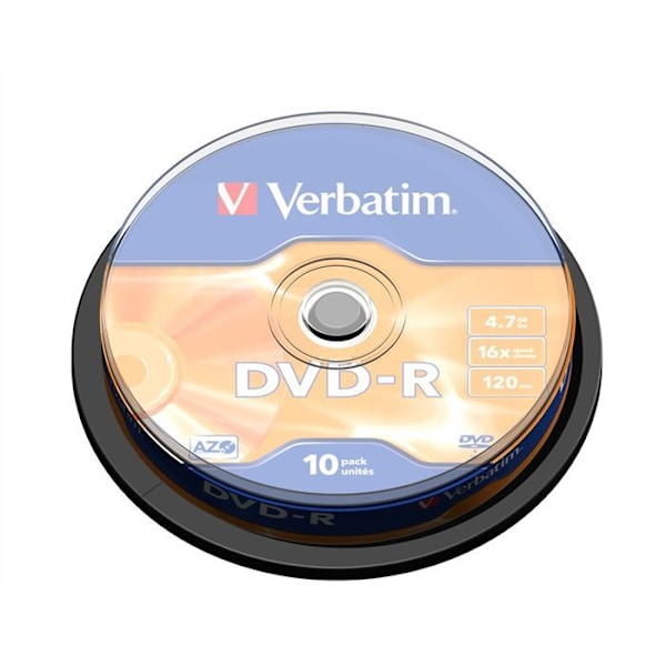 DVD-R VERBATIM 16x (10) - Kapasiteetti 4,7 Gt - Kara