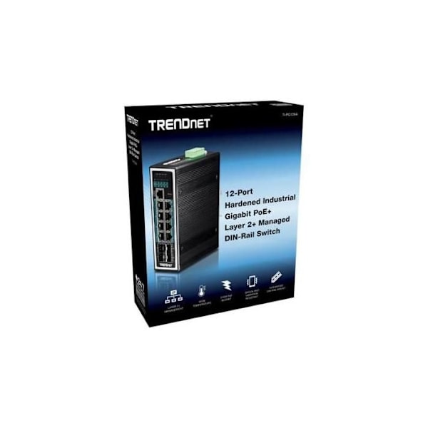 TRENDNET Ethernet Switch TI-PG1284i 8 Porte Administrer - 3 Lag støttet - Modulerbar Sort
