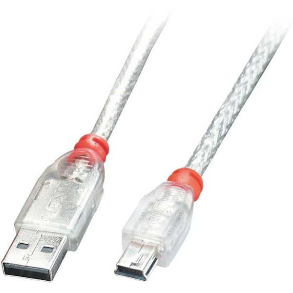 LINDY USB 2.0 A - Mini-B -kaapeli - Läpinäkyvä - 1 m