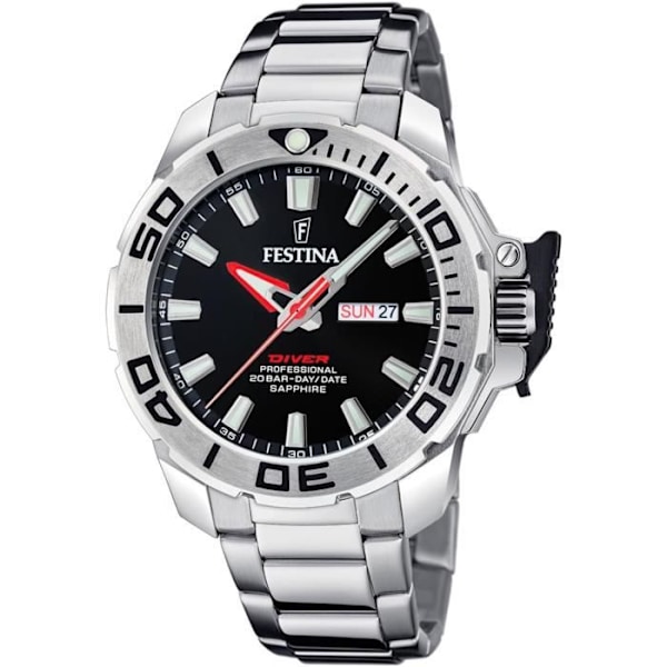 Montre Festina The Originals Diver F20665/4 - Mand - Quartz - Rustfrit stål - Sort - Sølv Pengar