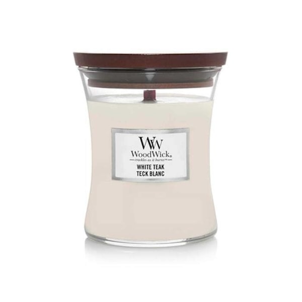 Bougie jar med doft - Woodwick - 92039E - Doft White Teak - 658g - Design i samtida glas