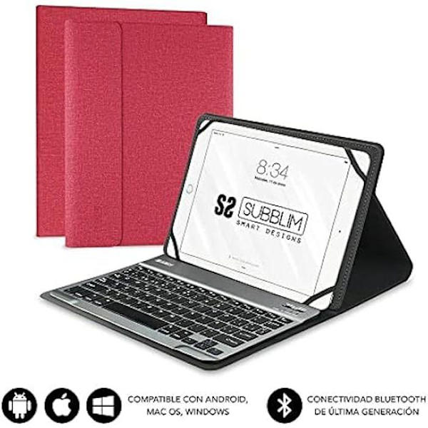 Subblim Funda Con Teclado KEYTAB Pro Bluetooth 10.1" punainen Röd