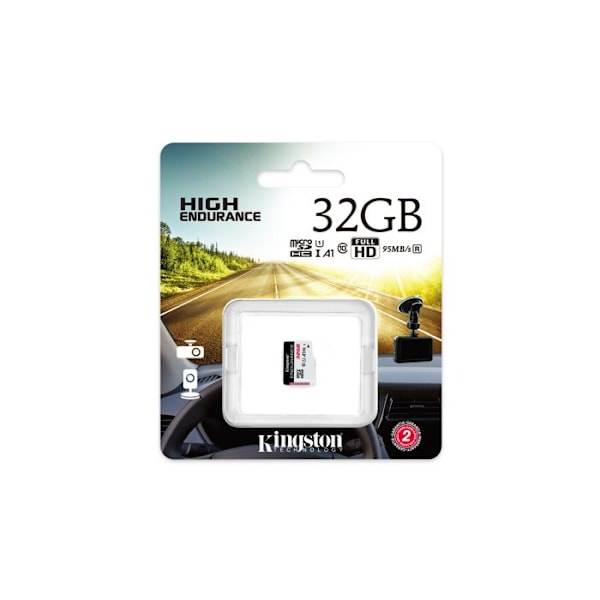 KINGSTON High Endurance Micro SDHC -kortti - 32 Gt - Luokka 10/UHS-I (U1) - 95 Mt/s luku - 30 Mt/s Space Write