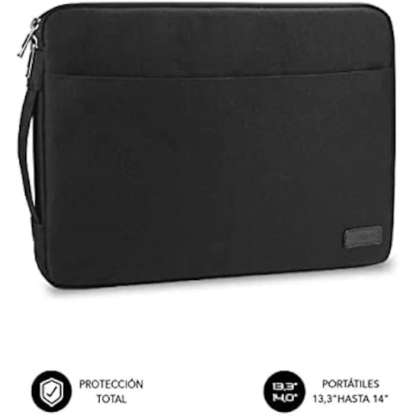 SUBBLIM Urban Laptop Sleeve - 13,3-14 tum - Infällbara handtag - Vattentät - Grå