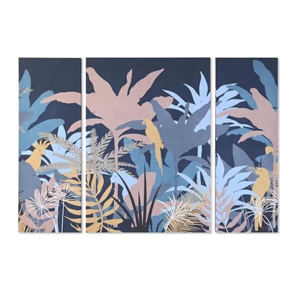 set med 3 koloniala målningar (140 x 3,8 x 100 cm)