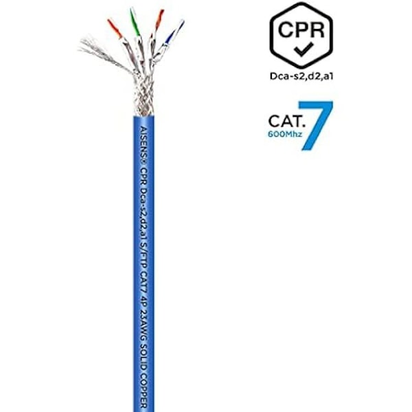 RJ45 LSZH CPR Dca Cat.7 600 MHz S/FTP AWG23 netværkskabel, blå, 305m - AISENS - A146-0665 Blå