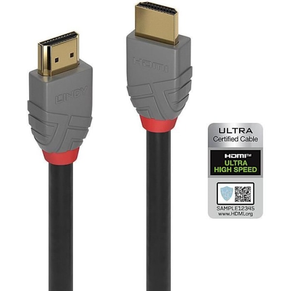 Lindy - 36953 - Ultra High Speed HDMI-kabel, Anthra Line, 2m
