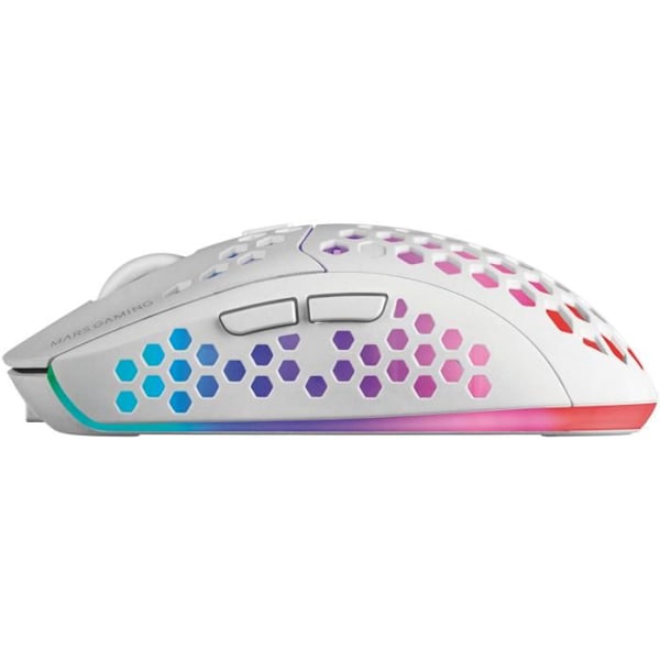 MARSGAMING Mars Gaming, trådløs gamingmus, RGB Flow, Ultralet 79g, 3200DPI, hvid - MMW3W