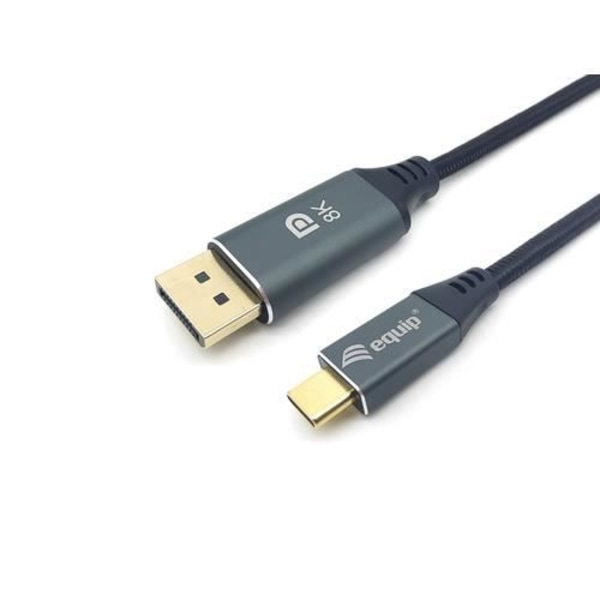 EQUIP 133422 VIDEOKAAPELI JA SOVITIN 2 M USB TYYPPI-C NÄYTTÖPORTTI HARMAA