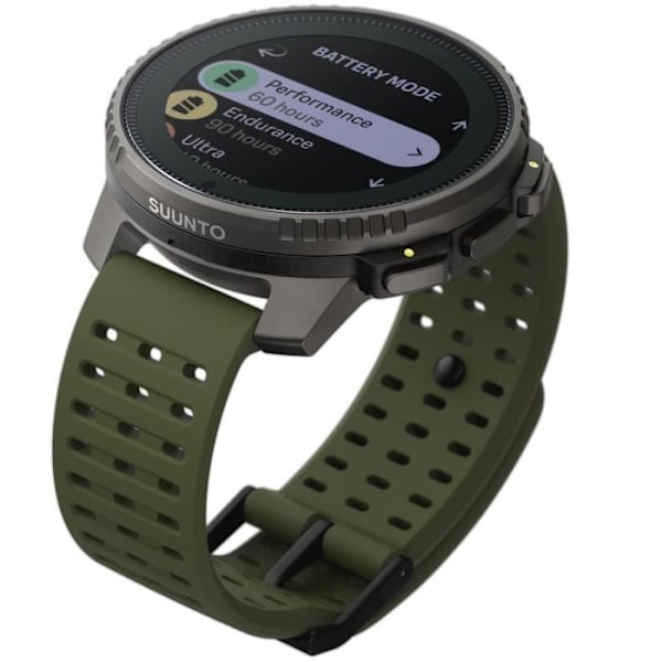 GPS-urheilukello - KORKEUSMITTARI - SUUNTO - PYSTY TITANIUM SOLAR FOREST Näytön halkaisija 49 mm svart och grönt