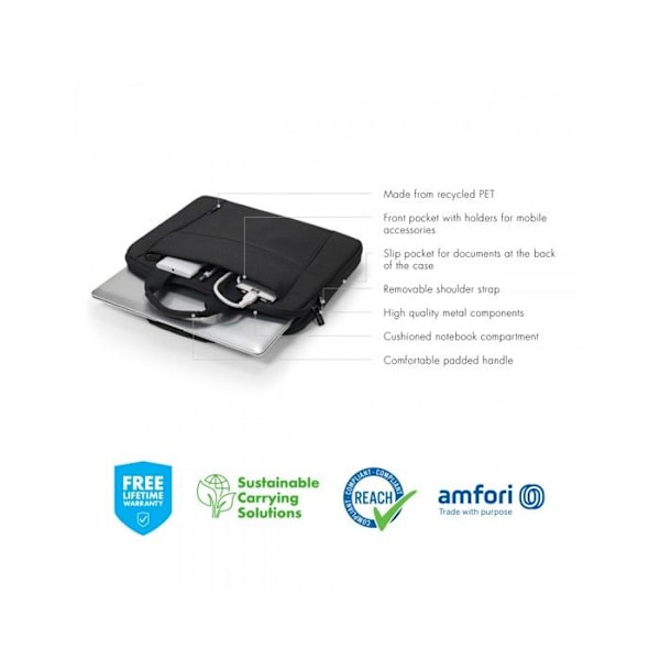 Sacoche Eco Slim Case - Dicota - BASE - Svart - 13-14,1 tum - Kompatibel 35,8 cm